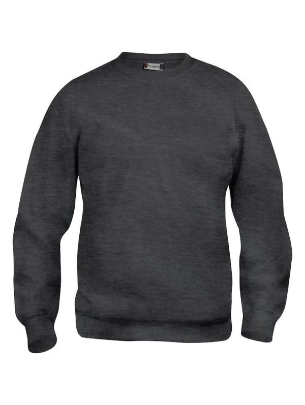 Basic sweater Clique 021030 antraciet melange