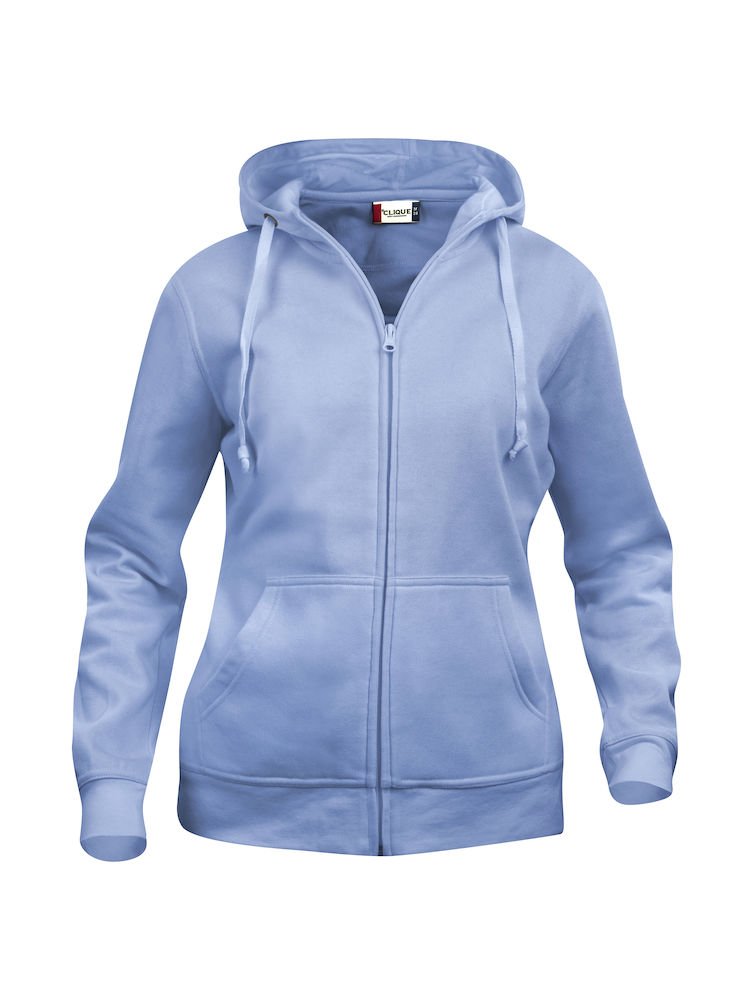 ketting meubilair draadloze Hoodie basic dames vest met rits 021035 Clique licht blauw