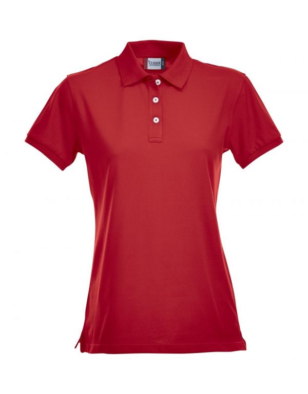 Stretch polo dames 028241 rood
