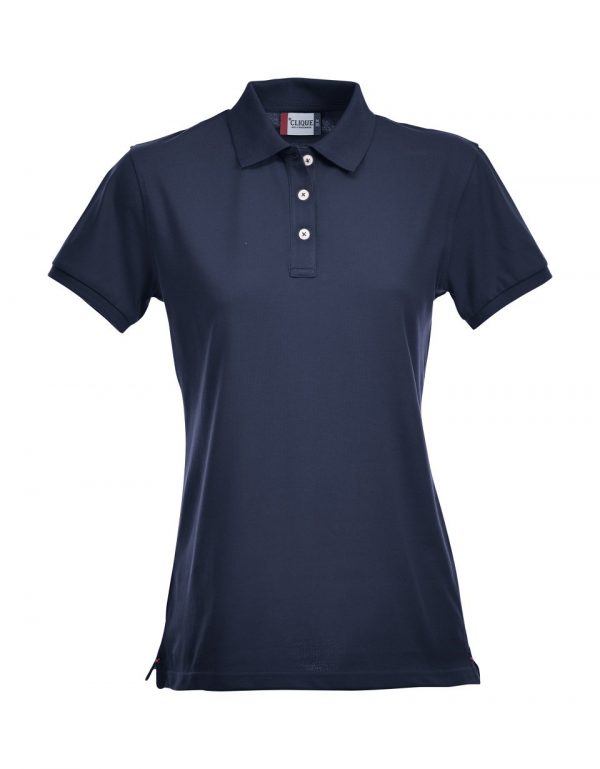 Stretch polo dames 028241 donker blauw