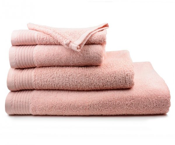 Luxe handdoek douchelaken 70 x 140 zalm rose salmon pink