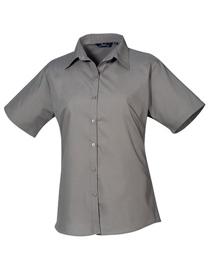 PW302 blouse korte mouwen dames donker grijs