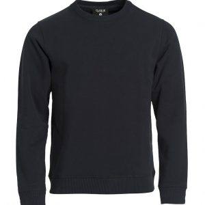 021040 Classic Sweater zwart met logo borduren