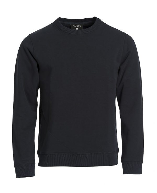 021040 Classic Sweater zwart met logo borduren